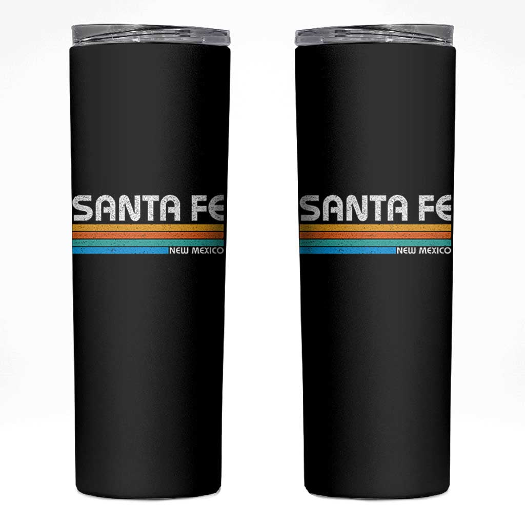Retro Santa Fe New Mexico Distressed Souvenir Skinny Tumbler