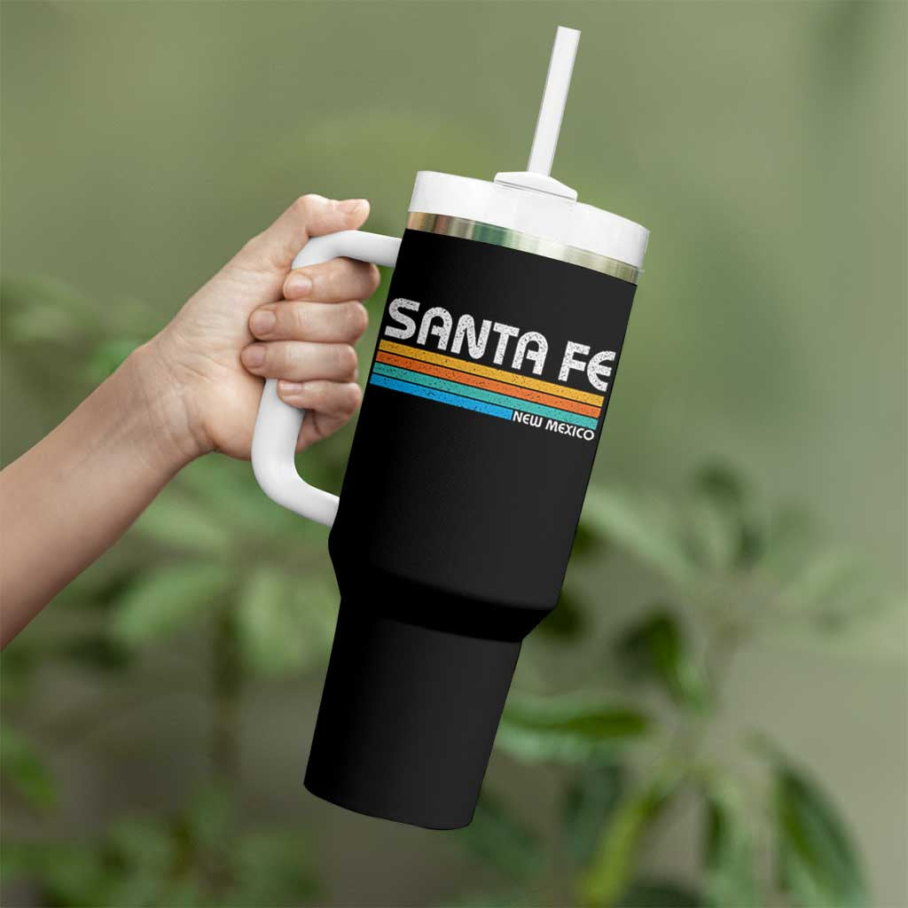 Retro Santa Fe New Mexico Distressed Souvenir Tumbler With Handle