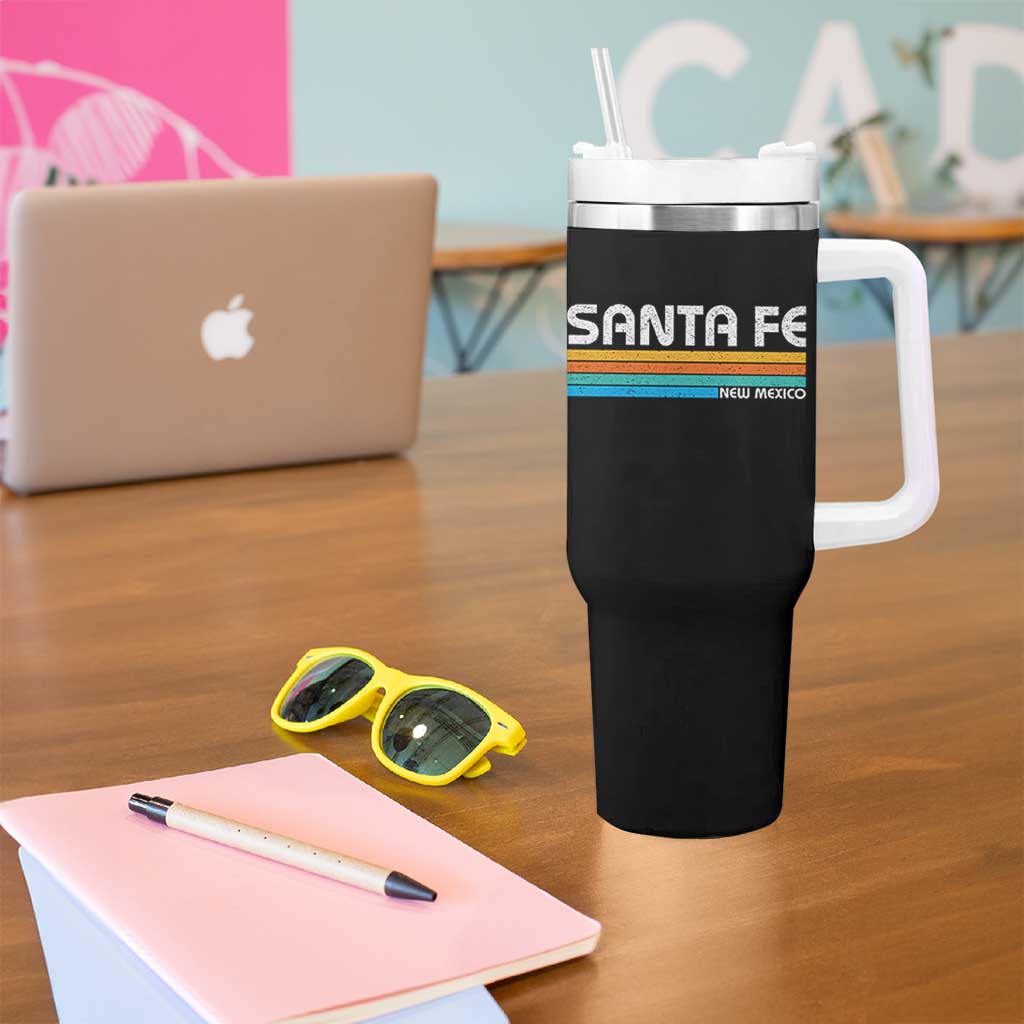 Retro Santa Fe New Mexico Distressed Souvenir Tumbler With Handle