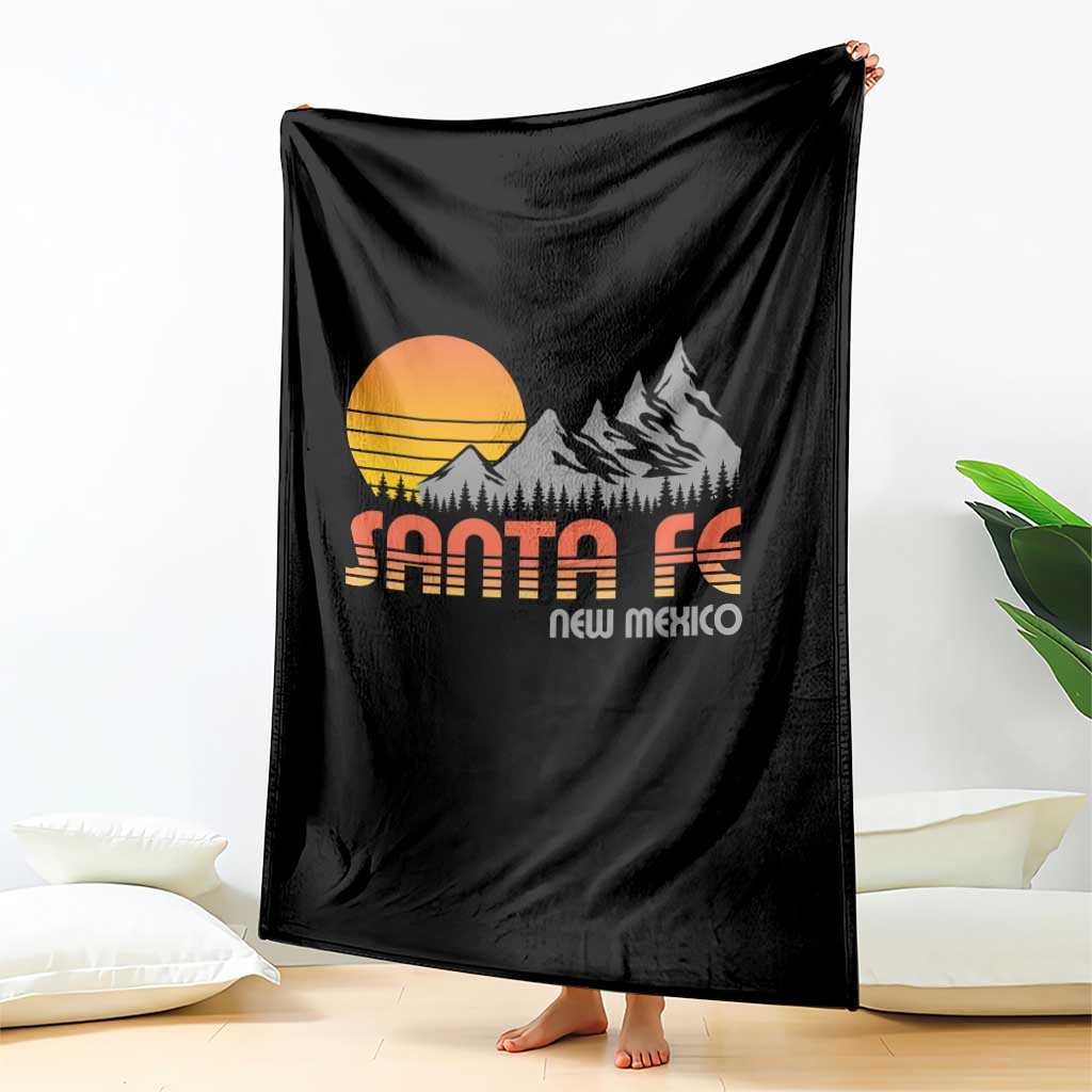 Retro Santa Fe New Mexico Mountain Southwest Throw Blanket