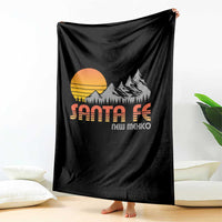 Retro Santa Fe New Mexico Mountain Southwest Throw Blanket