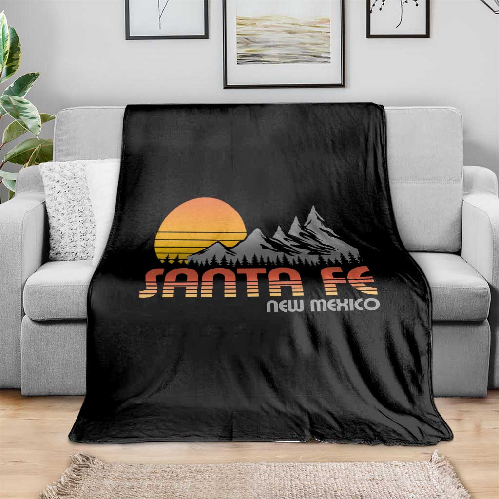 Retro Santa Fe New Mexico Mountain Southwest Throw Blanket