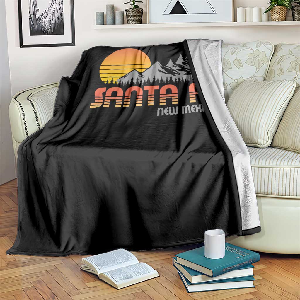 Retro Santa Fe New Mexico Mountain Southwest Throw Blanket