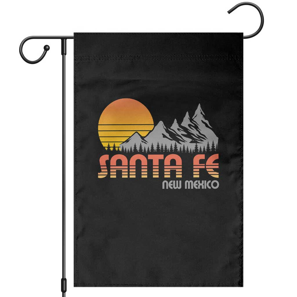 Retro Santa Fe New Mexico Mountain Southwest Garden Flag