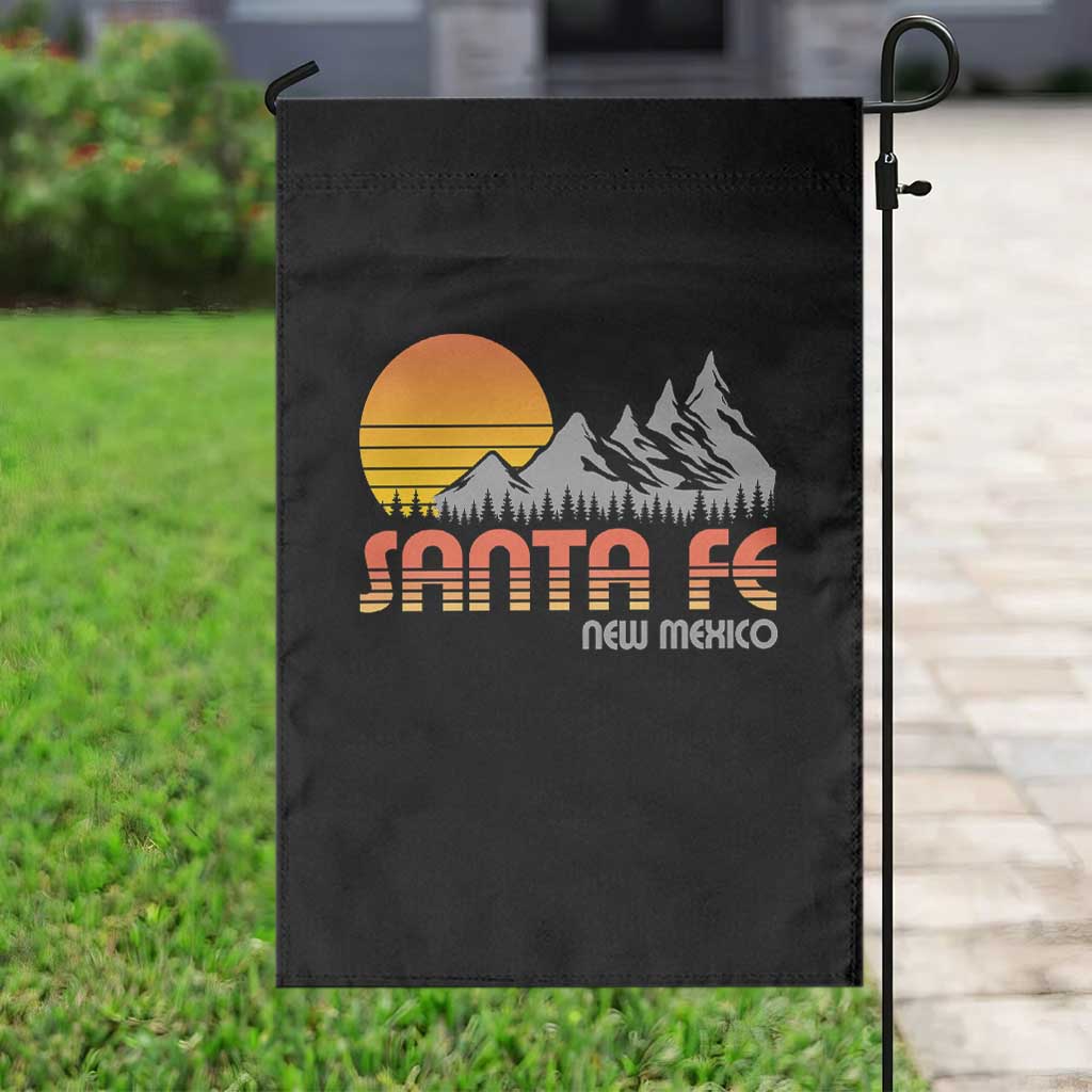 Retro Santa Fe New Mexico Mountain Southwest Garden Flag
