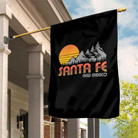 Retro Santa Fe New Mexico Mountain Southwest Garden Flag