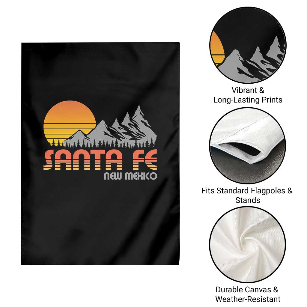 Retro Santa Fe New Mexico Mountain Southwest Garden Flag