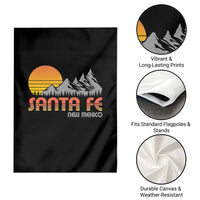 Retro Santa Fe New Mexico Mountain Southwest Garden Flag