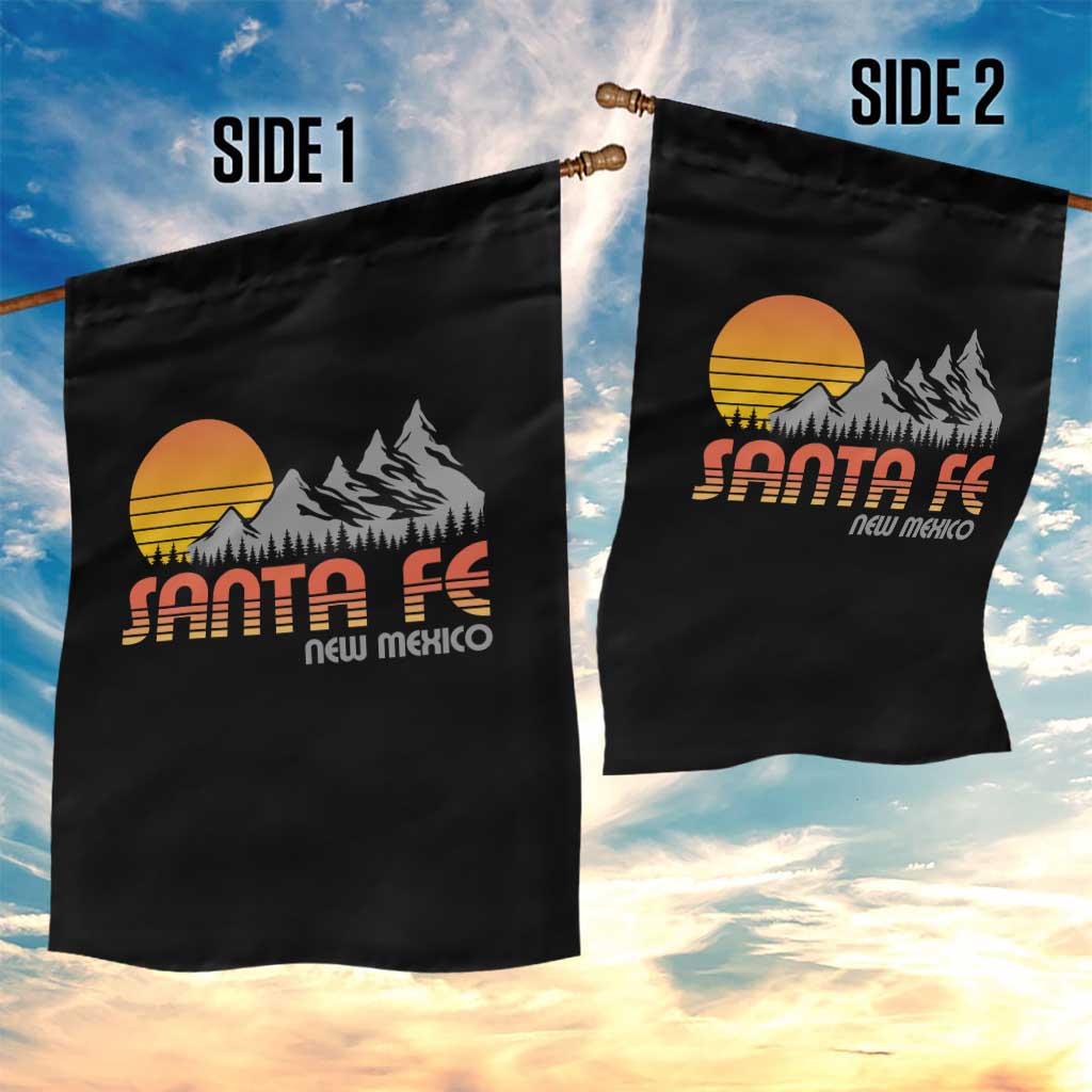 Retro Santa Fe New Mexico Mountain Southwest Garden Flag