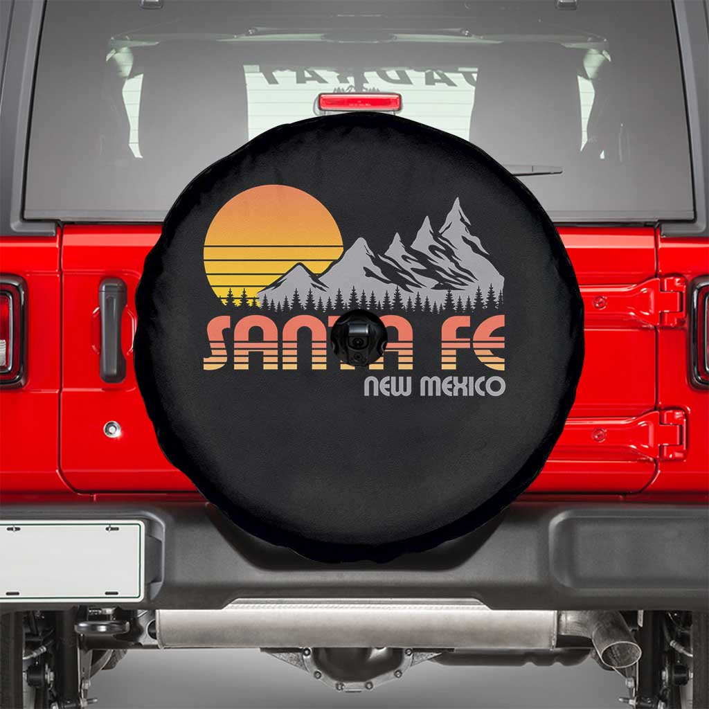 Retro Santa Fe New Mexico Mountain Southwest Spare Tire Cover