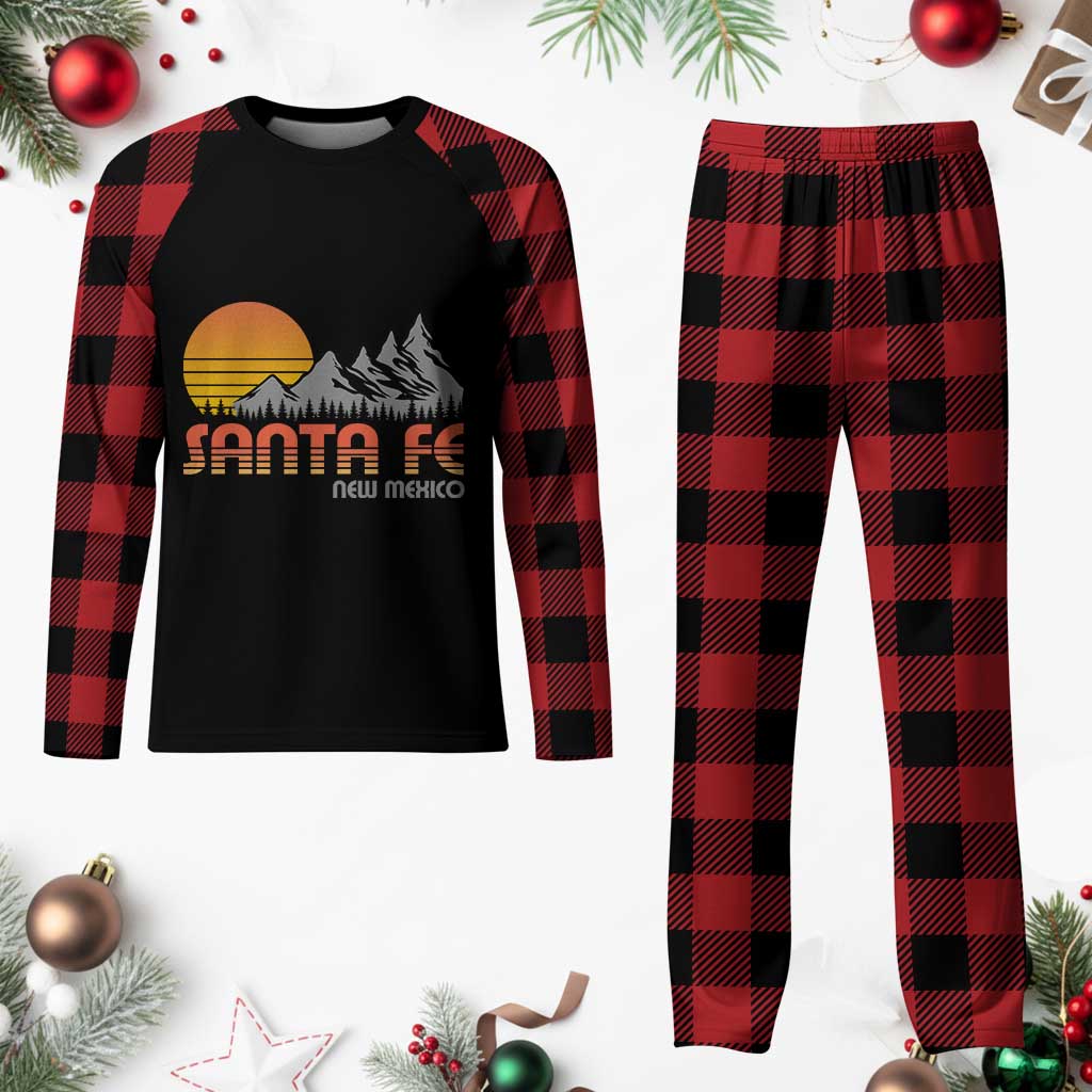 Retro Santa Fe New Mexico Mountain Southwest Plaid Pajama Set