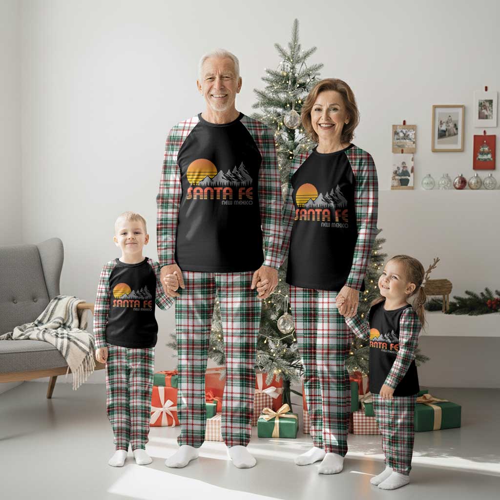Retro Santa Fe New Mexico Mountain Southwest Plaid Pajama Set