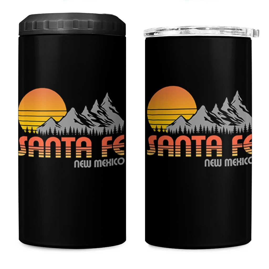 Retro Santa Fe New Mexico Mountain Southwest 4 in 1 Can Cooler Tumbler