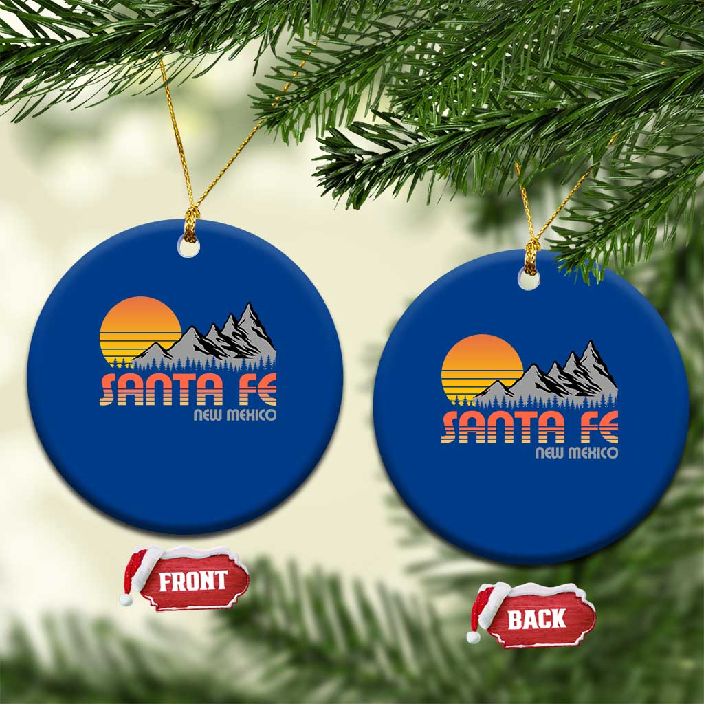 Retro Santa Fe New Mexico Mountain Southwest Ceramic Ornament