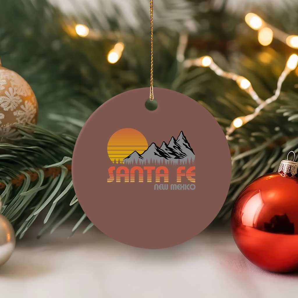Retro Santa Fe New Mexico Mountain Southwest Ceramic Ornament