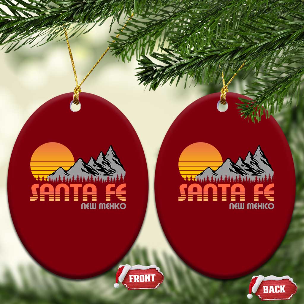 Retro Santa Fe New Mexico Mountain Southwest Ceramic Ornament