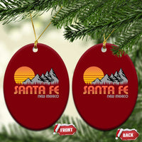 Retro Santa Fe New Mexico Mountain Southwest Ceramic Ornament