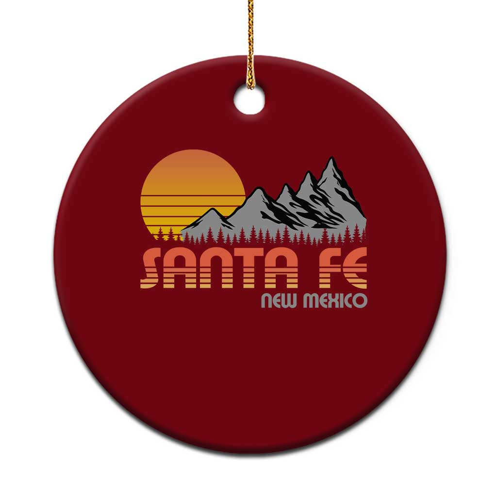 Retro Santa Fe New Mexico Mountain Southwest Ceramic Ornament