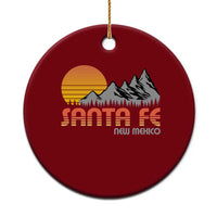 Retro Santa Fe New Mexico Mountain Southwest Ceramic Ornament