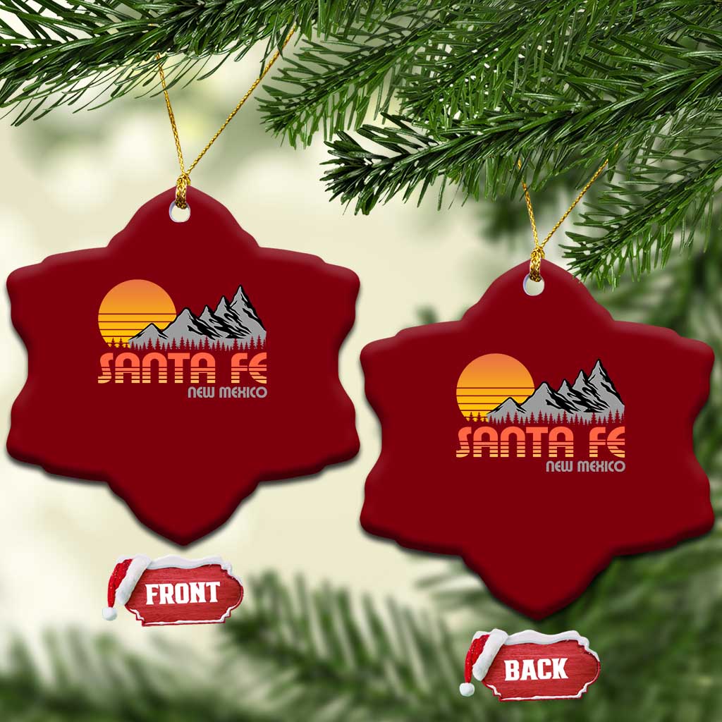 Retro Santa Fe New Mexico Mountain Southwest Ceramic Ornament