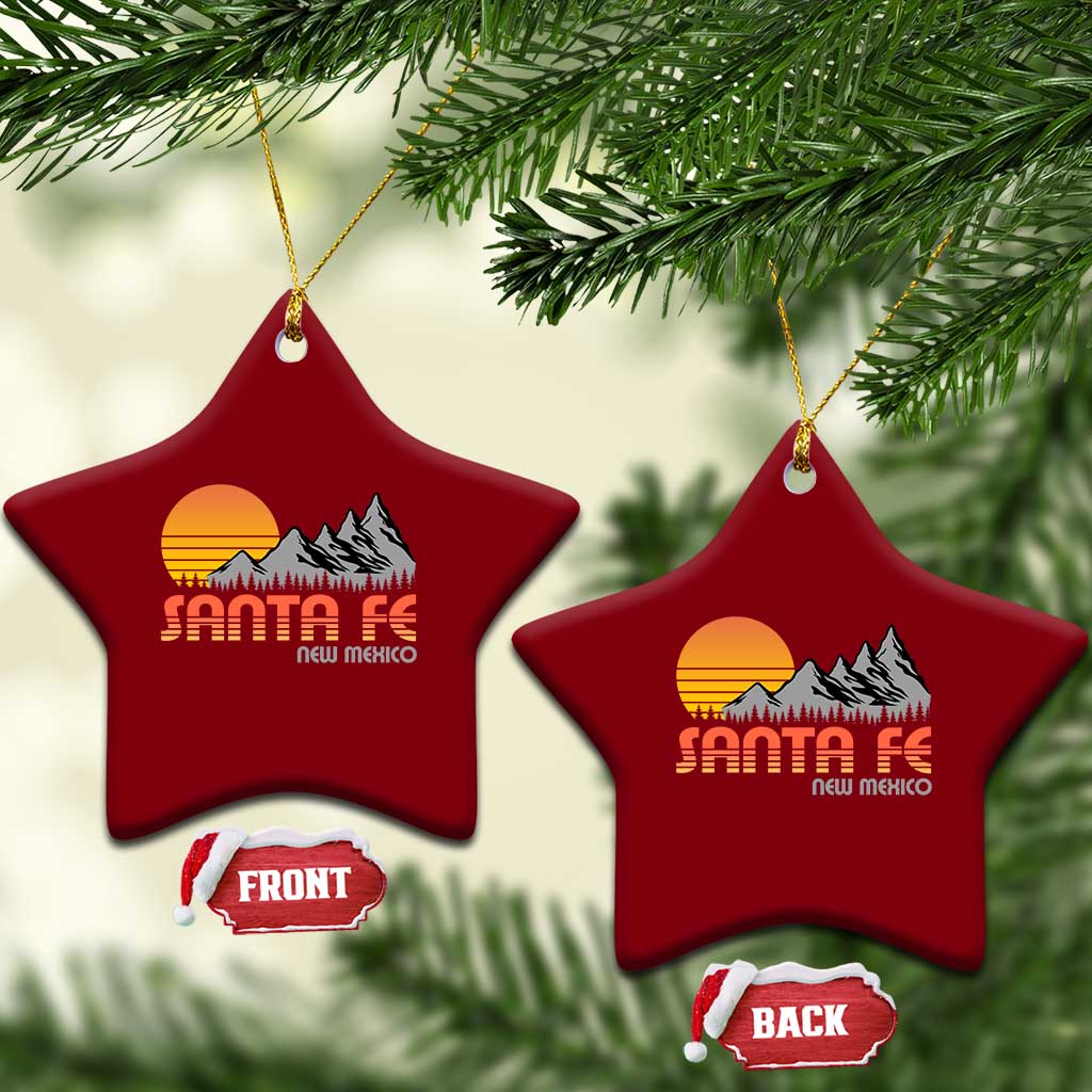 Retro Santa Fe New Mexico Mountain Southwest Ceramic Ornament