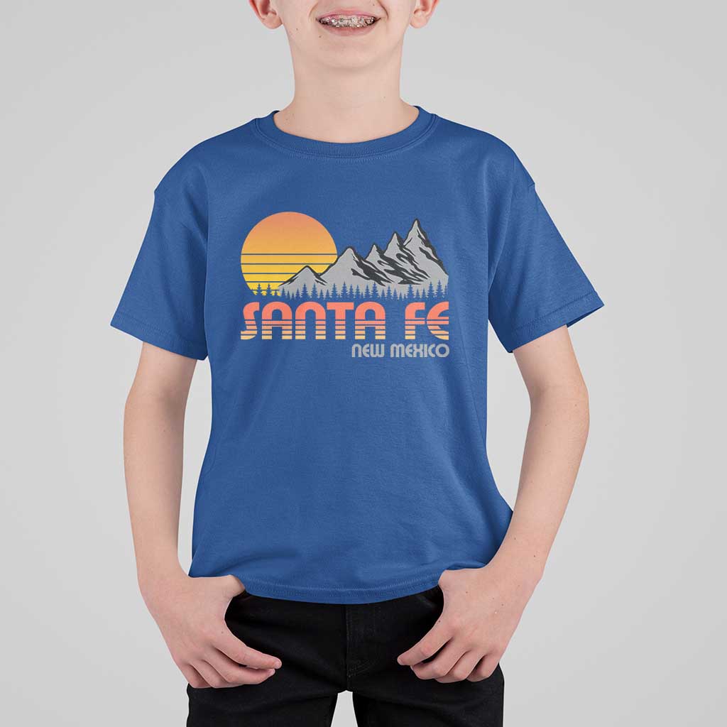Retro Santa Fe New Mexico Mountain Southwest T Shirt For Kid
