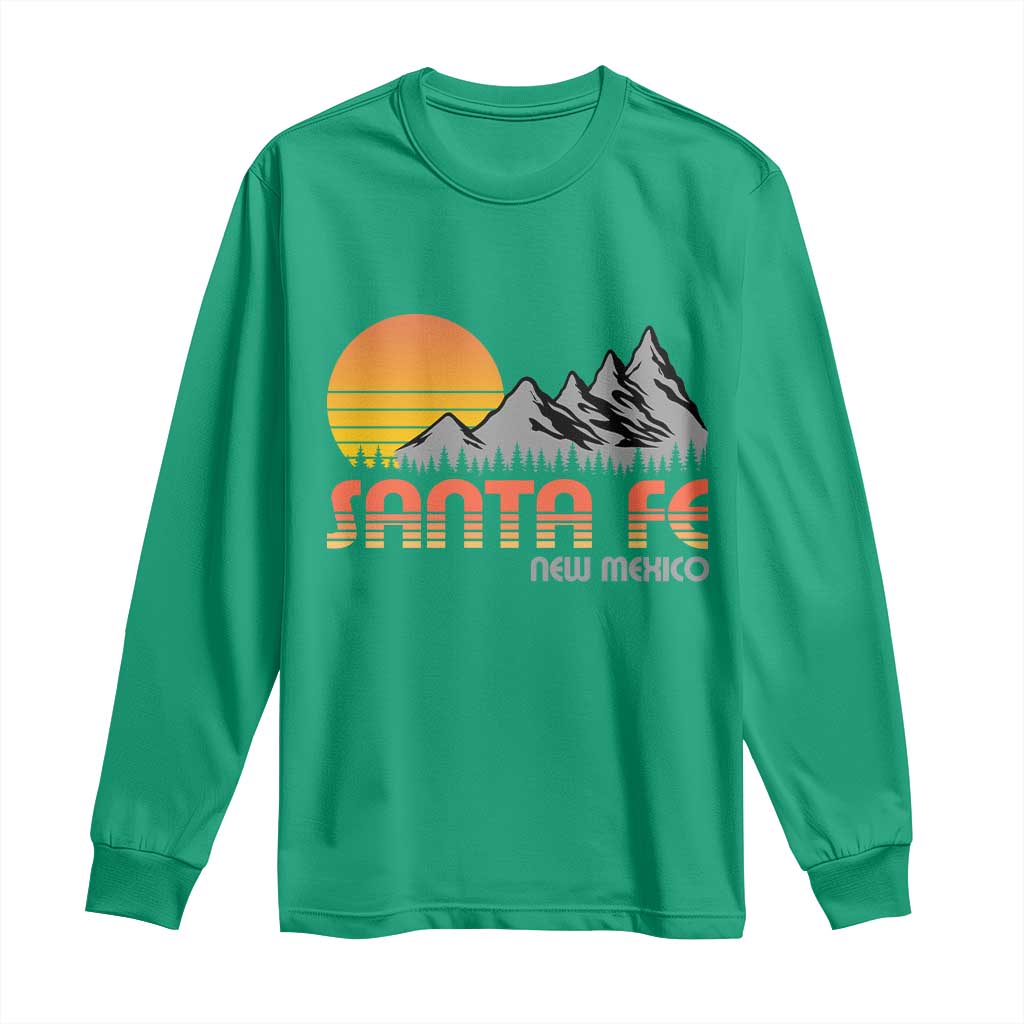 Retro Santa Fe New Mexico Mountain Southwest Long Sleeve Shirt