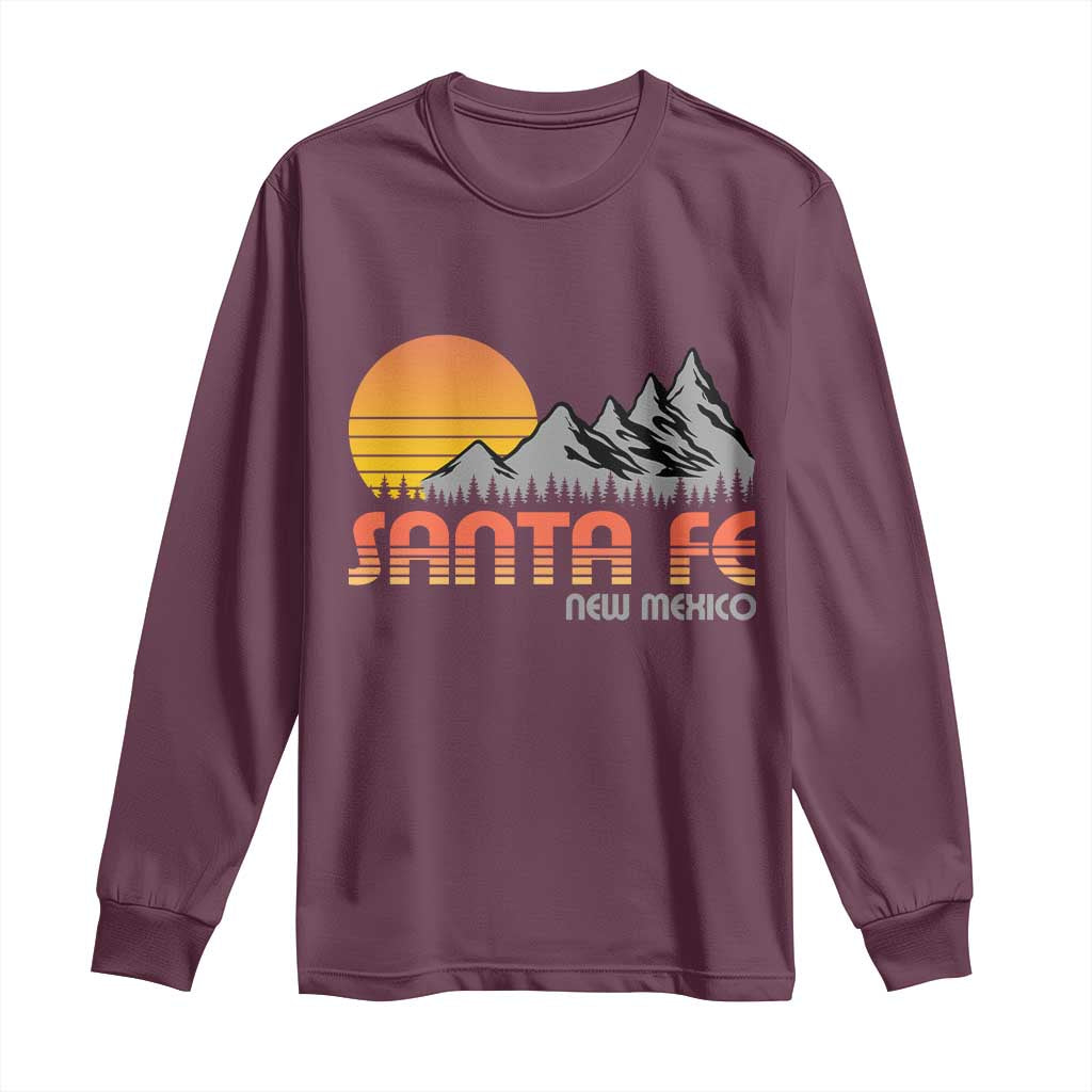 Retro Santa Fe New Mexico Mountain Southwest Long Sleeve Shirt