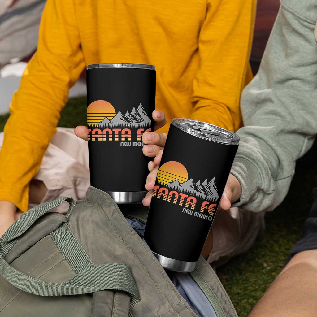 Retro Santa Fe New Mexico Mountain Southwest Tumbler Cup