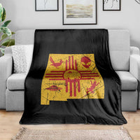 New Mexico State Map Zia Symbol Famous Icons Throw Blanket