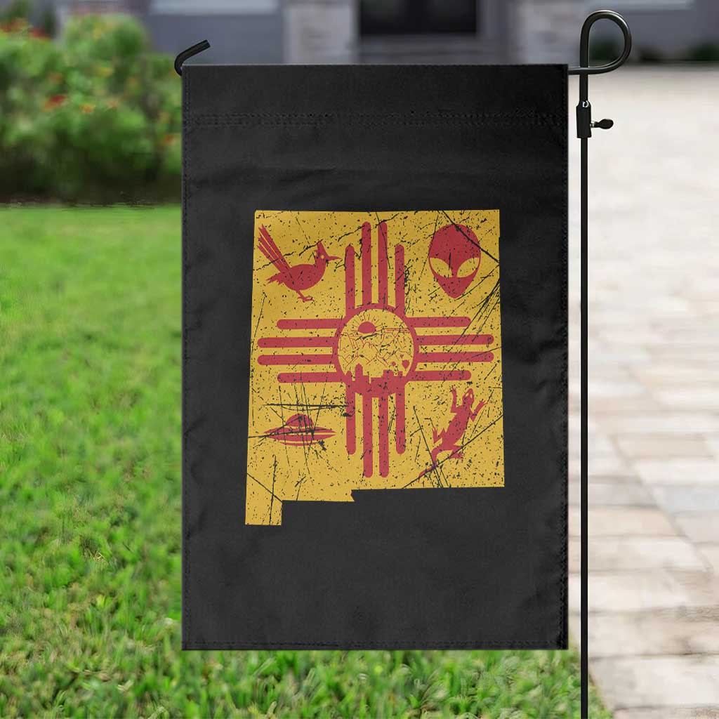 New Mexico State Map Zia Symbol Famous Icons Garden Flag