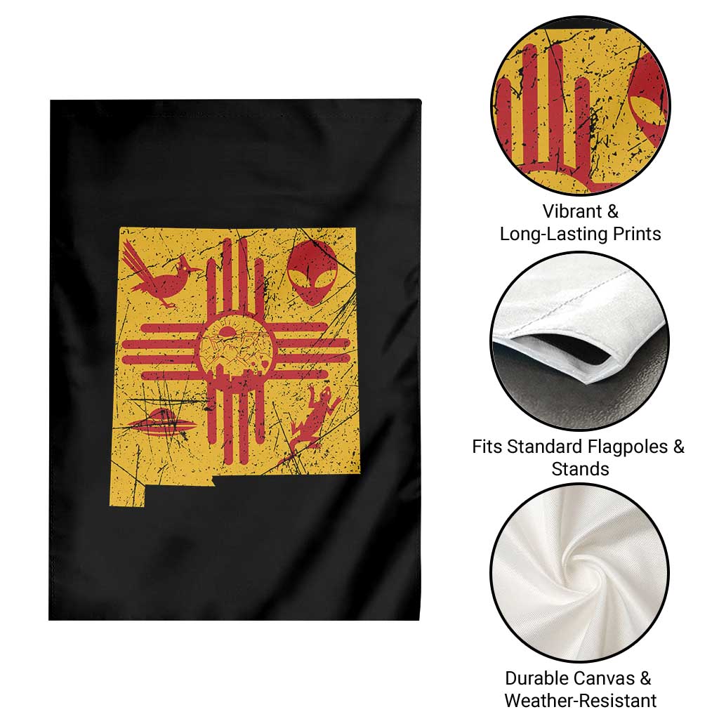 New Mexico State Map Zia Symbol Famous Icons Garden Flag