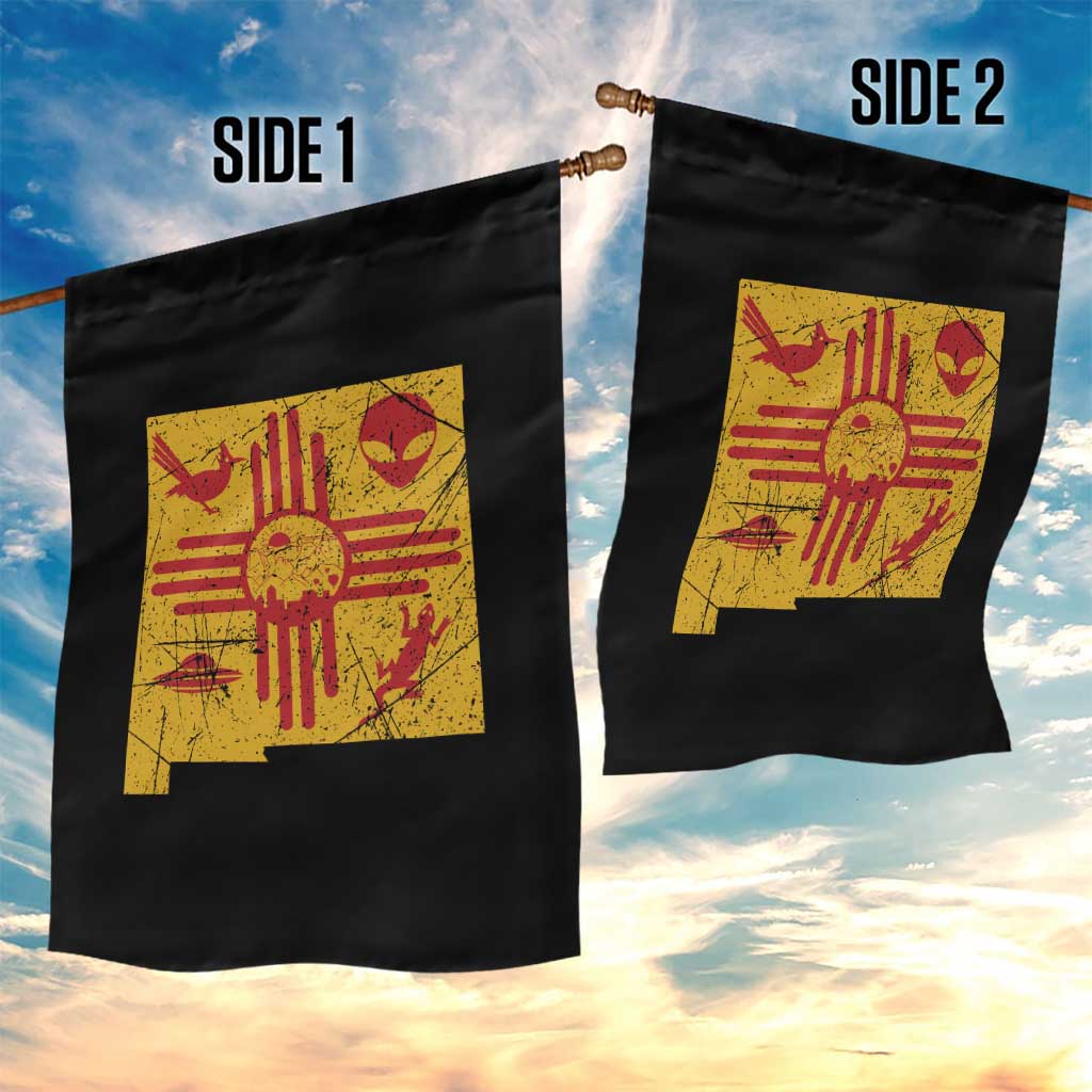 New Mexico State Map Zia Symbol Famous Icons Garden Flag
