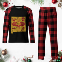 New Mexico State Map Zia Symbol Famous Icons Plaid Pajama Set