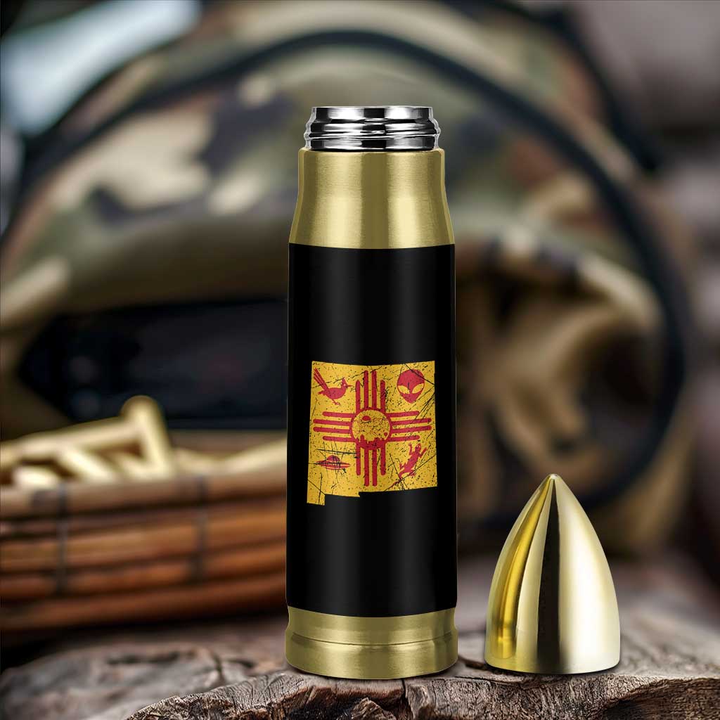 New Mexico State Map Zia Symbol Famous Icons Bullet Tumbler
