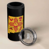 New Mexico State Map Zia Symbol Famous Icons 4 in 1 Can Cooler Tumbler