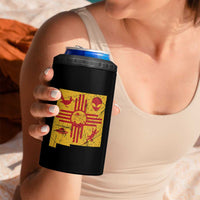 New Mexico State Map Zia Symbol Famous Icons 4 in 1 Can Cooler Tumbler