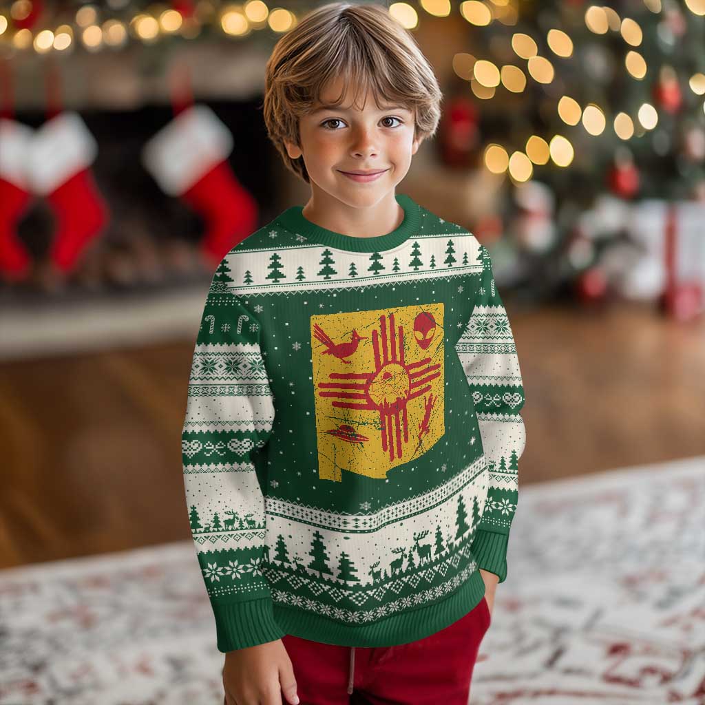 New Mexico State Map Zia Symbol Famous Icons Ugly Christmas Sweater