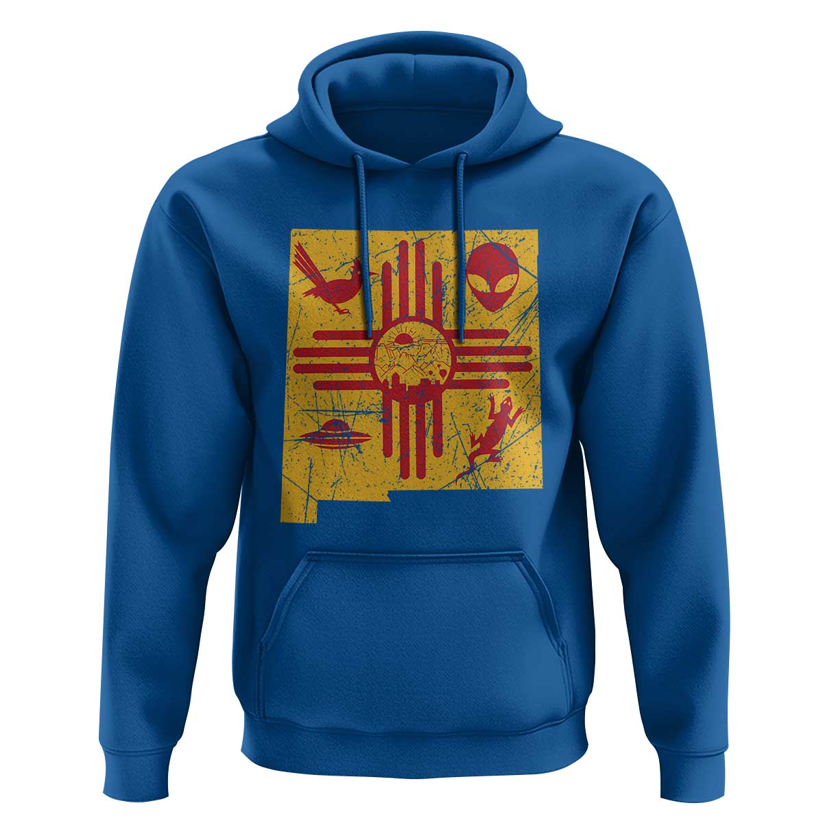 New Mexico State Map Zia Symbol Famous Icons Hoodie