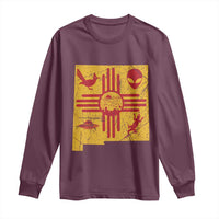 New Mexico State Map Zia Symbol Famous Icons Long Sleeve Shirt