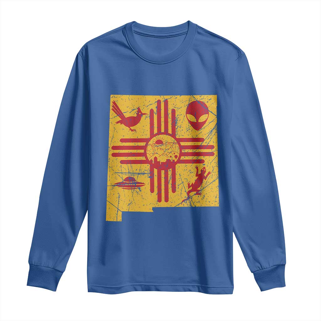 New Mexico State Map Zia Symbol Famous Icons Long Sleeve Shirt