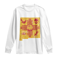 New Mexico State Map Zia Symbol Famous Icons Long Sleeve Shirt
