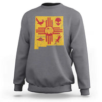 New Mexico State Map Zia Symbol Famous Icons Sweatshirt