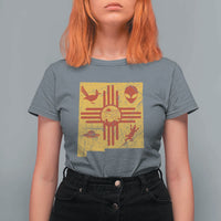 New Mexico State Map Zia Symbol Famous Icons T Shirt For Women
