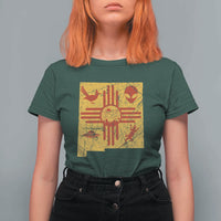 New Mexico State Map Zia Symbol Famous Icons T Shirt For Women