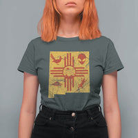 New Mexico State Map Zia Symbol Famous Icons T Shirt For Women