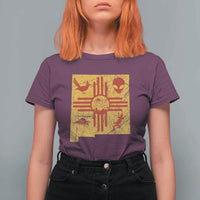 New Mexico State Map Zia Symbol Famous Icons T Shirt For Women