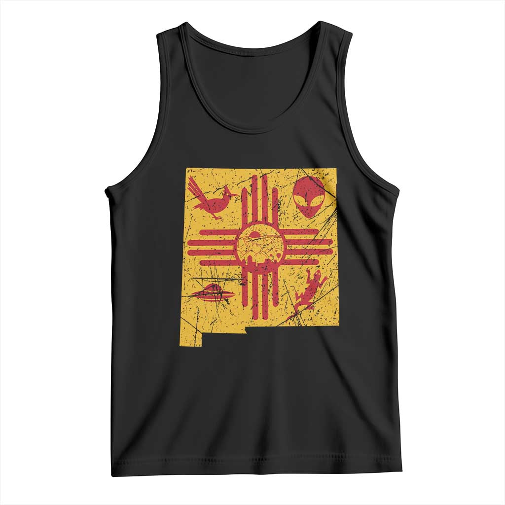 New Mexico State Map Zia Symbol Famous Icons Tank Top