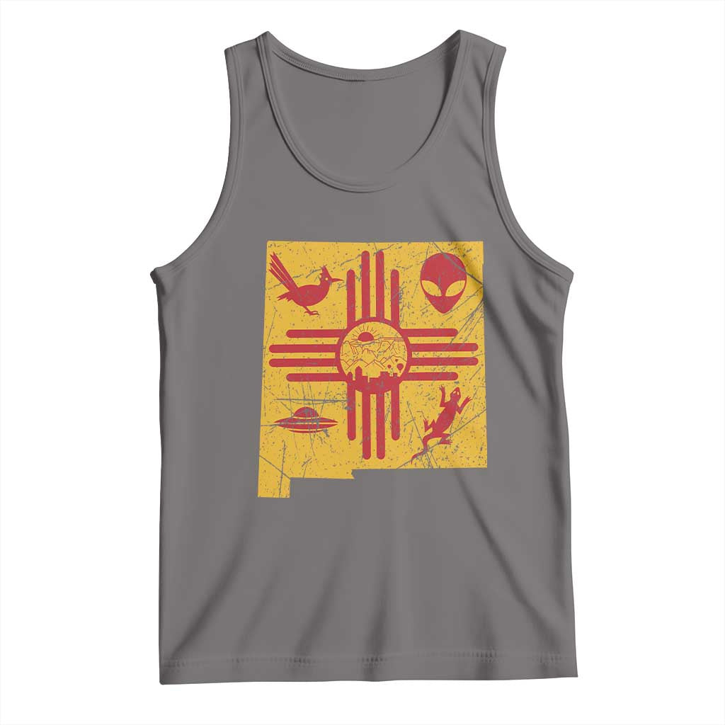New Mexico State Map Zia Symbol Famous Icons Tank Top