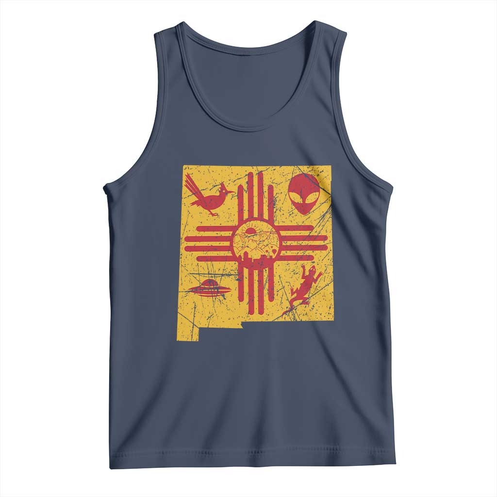 New Mexico State Map Zia Symbol Famous Icons Tank Top